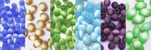 Light Blue Fiber Optic cat's Eye Flat Oval Beads for Jewelry Making 7x9mm  Wholesale Vintage Glass Beads, Bulk Beads & Jewelry Supplies 