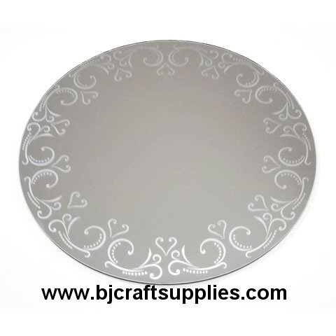 Round Glass Mirror for Decorating - 12" Glass Mirror with Enhanced Edge