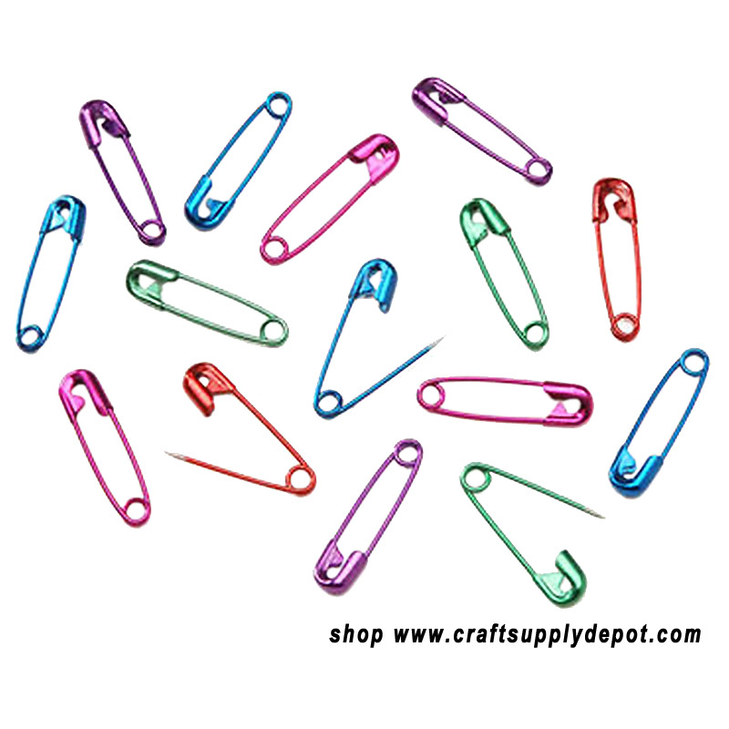 Safety Pins Assorted Colors - 3/4" Safety Pins - Colorful Metallic Safety Pins