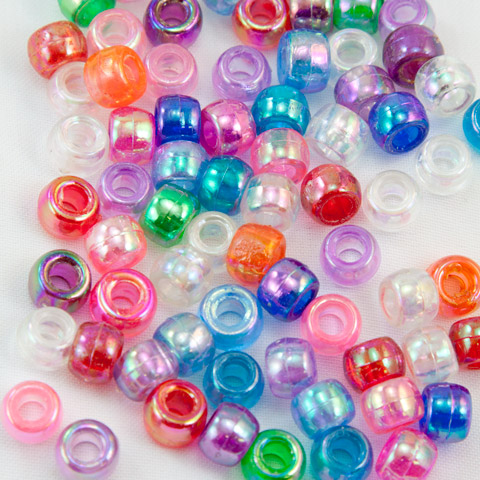 AB Pony Beads - Iridescent Pony Beads