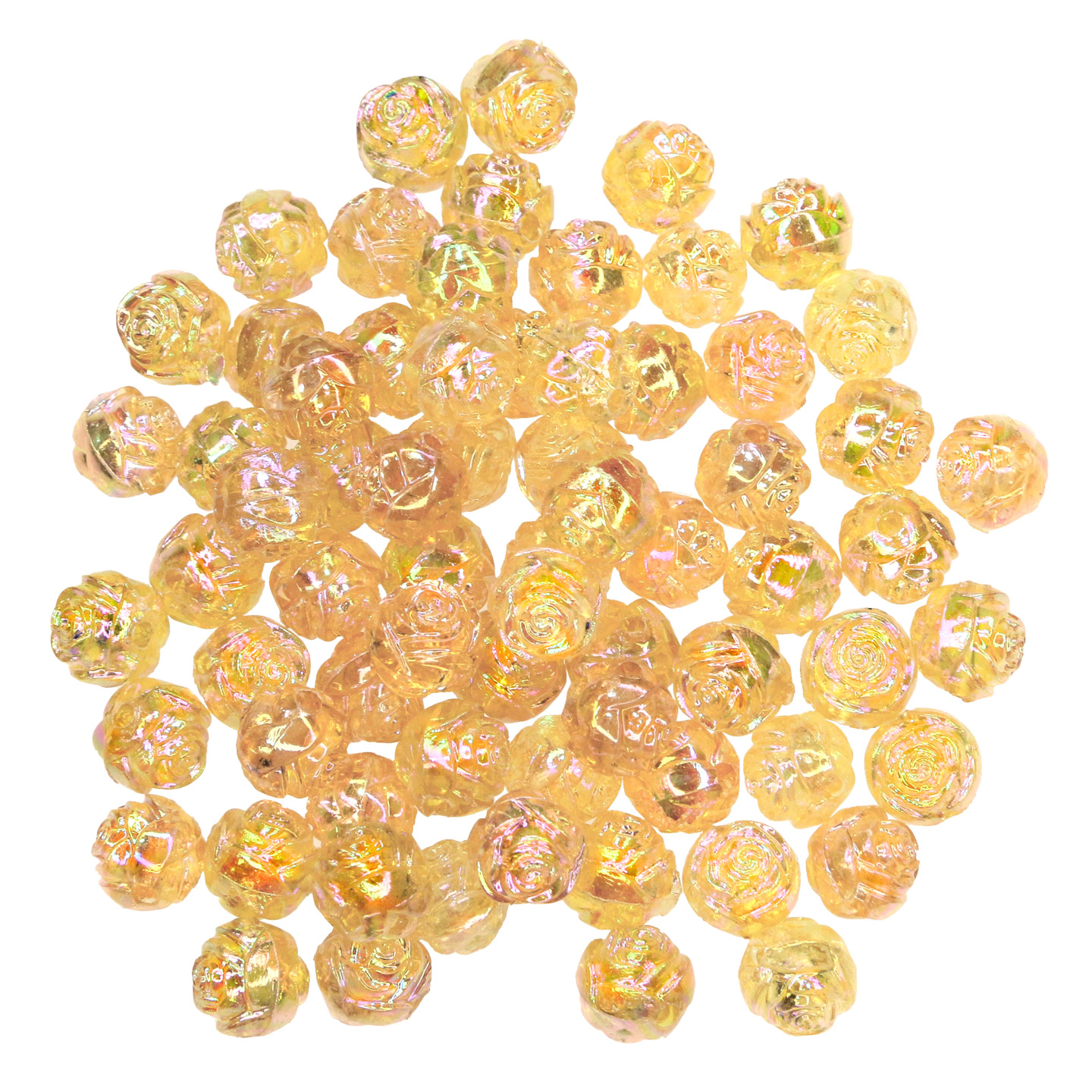 AB Beads - Rosebud Flower Beads