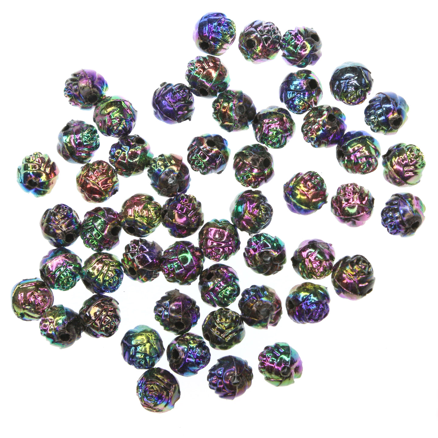 AB Beads - Rosebud Flower Beads