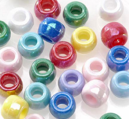 AB Pony Beads - Iridescent Pony Beads