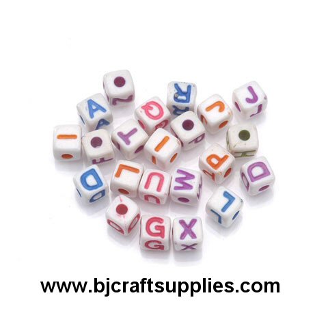Square Letter Beads - Square Alphabet Beads
