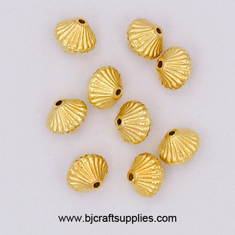 Mushroom Beads - Gold Bicone Beads
