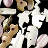 Iridescent Carved Mother of Pearl Shell Fetish Animal Beads - Mother of Pearl Fetishes - Mother of Pearl Beads