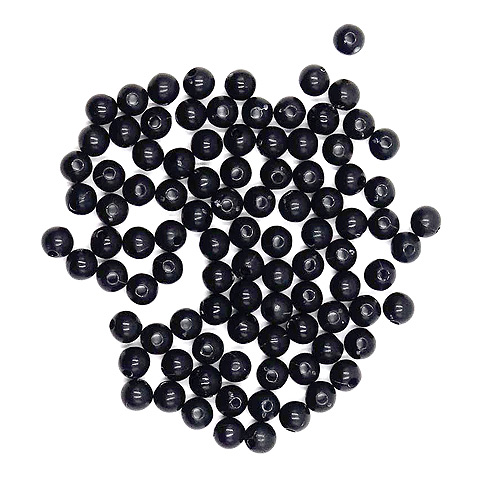 3mm Round Beads - Small Black Beads