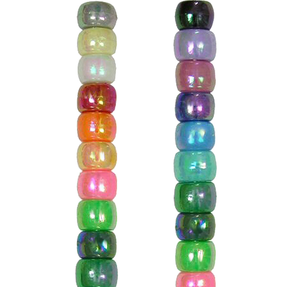 AB Pony Beads - Iridescent Pony Beads