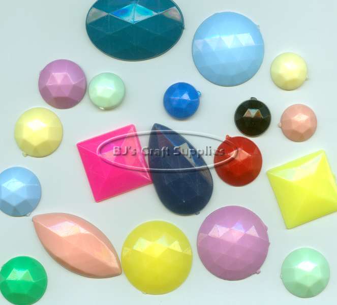 Flatback Faceted Shapes - Cabochons for Crafts and Jewelry Making