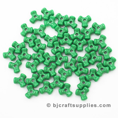 Green Tri Beads - Plastic Tri Beads - Propeller Beads