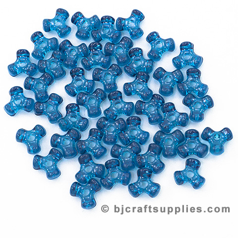 Blue Tri Beads - Propeller Beads - Plastic Tri Beads