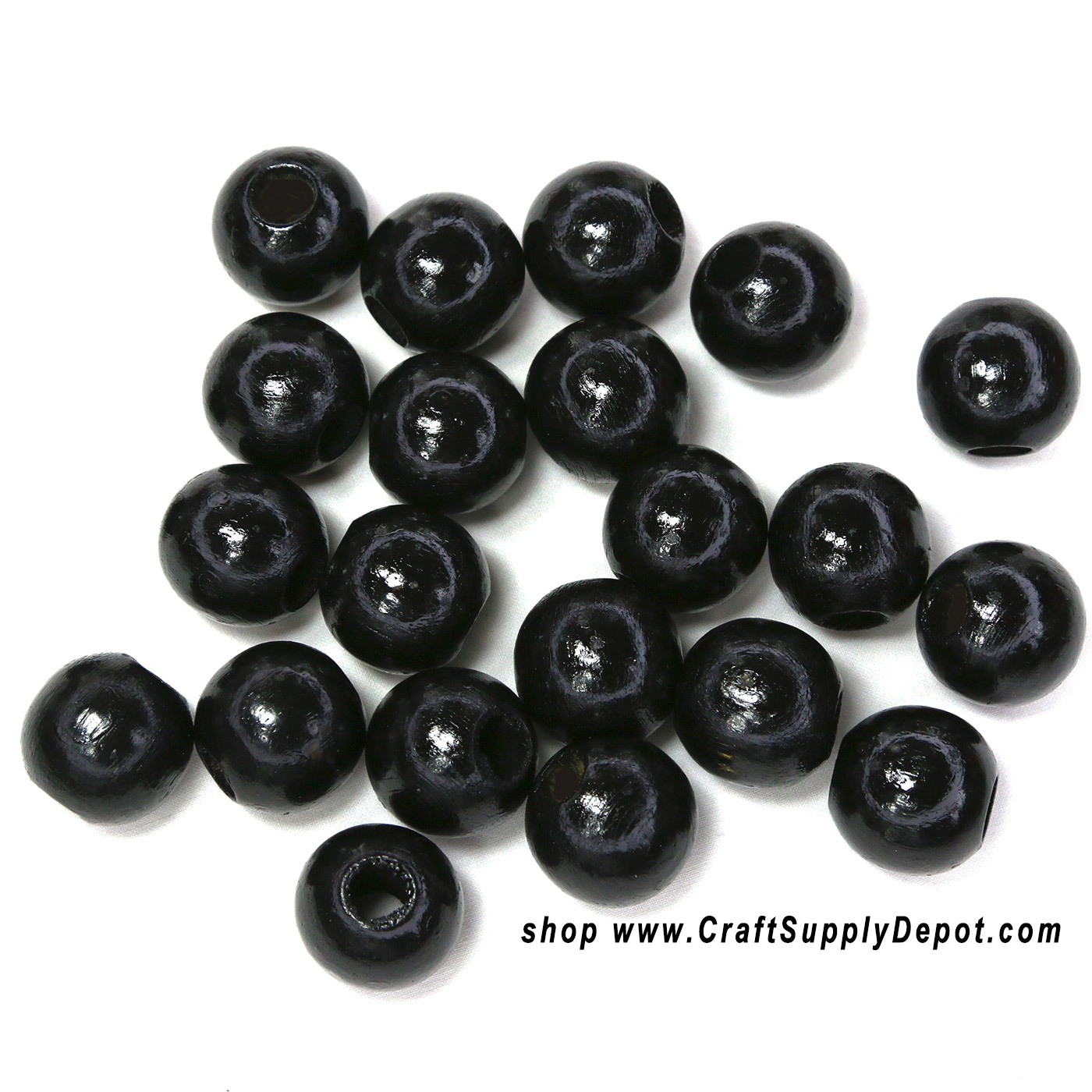 Large Hole Beads - Round Wood Beads - Macrame Beads