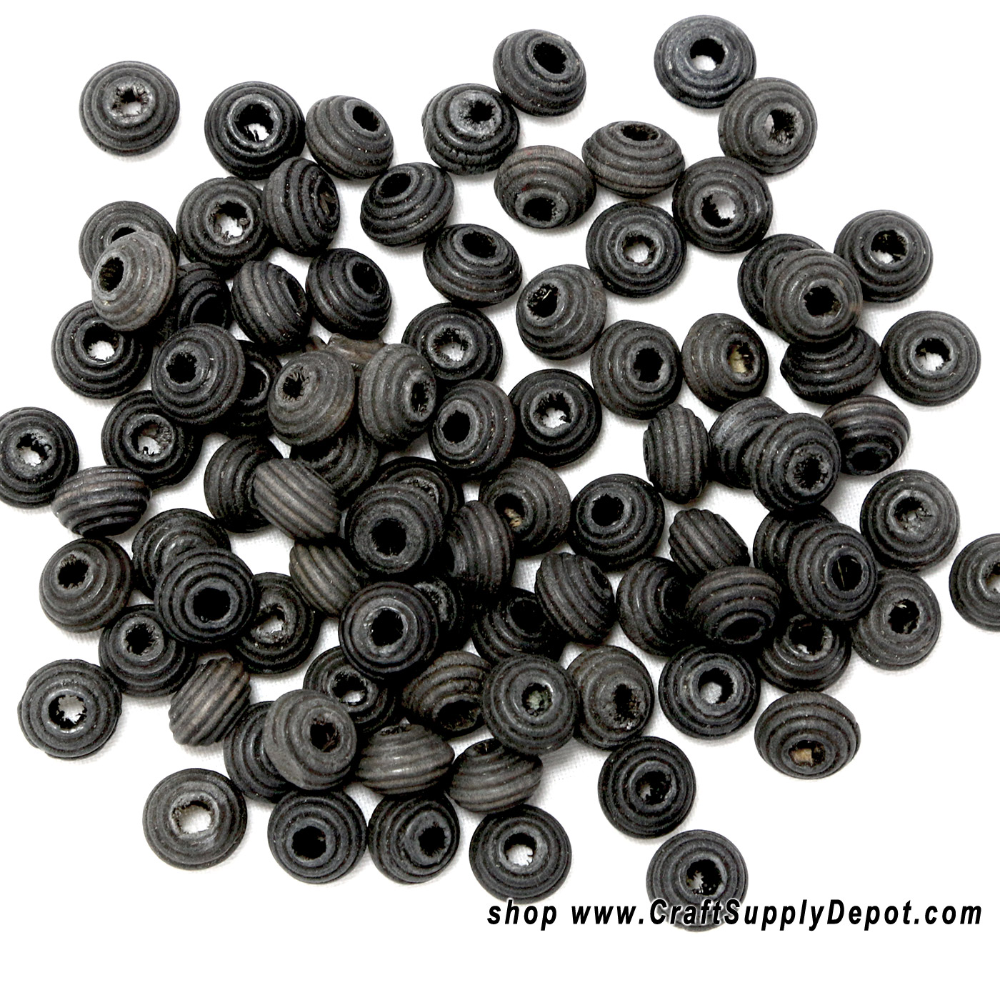 Wood Spacer Beads - Painted Black Wood Beads