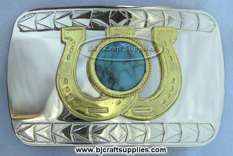 Belt Buckle - Belt Buckle with Turquoise Stone.