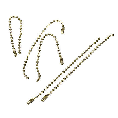 Brass-plated ball chain pull chain replacements with matching connectors for ceiling fans, light fixtures and decorative fan pulls for sale