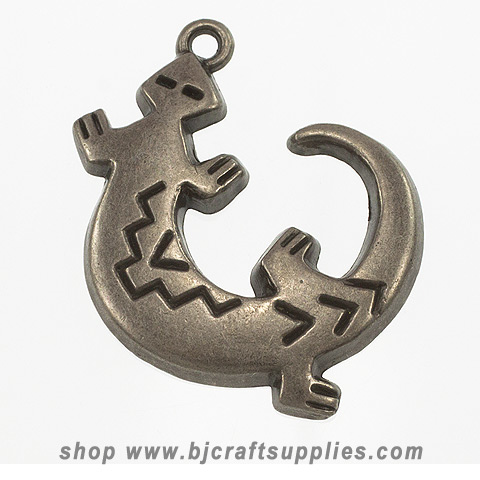 Pewter Colored Jewelry Charm - Salamander