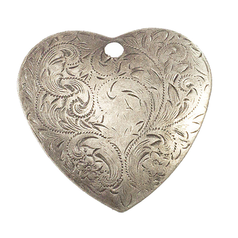 Pewter Colored Jewelry Charm - Heart Charm