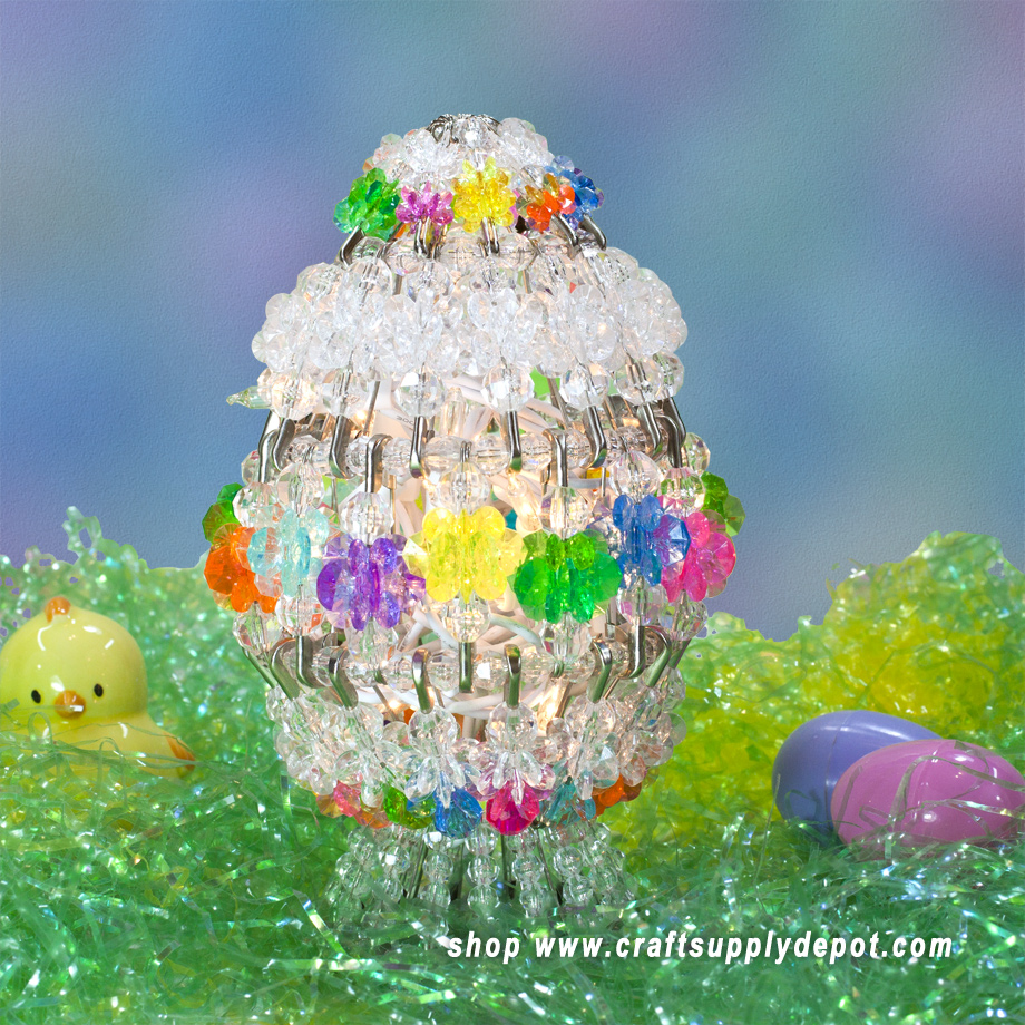 Beading Kit - Craft Kit - Beaded Egg - Easter Egg Decorations