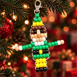 Beaded Christmas Elf Keychain