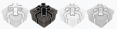Beaded Boxes in Clear, White & and one in Smoke and Black