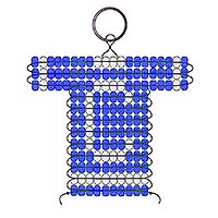 C letter bead pattern for making a school or team sports jersey keychain