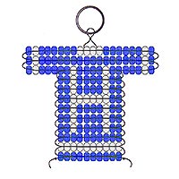 H letter bead pattern for making a school or team sports jersey keychain