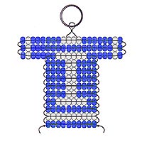 I letter bead pattern for making a school or team sports jersey keychain