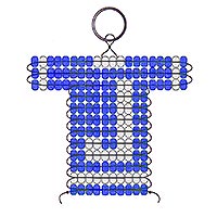 J letter bead pattern for making a school or team sports jersey keychain