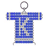 K letter bead pattern for making a school or team sports jersey keychain
