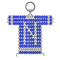 N letter bead pattern for making a school or team sports jersey keychain