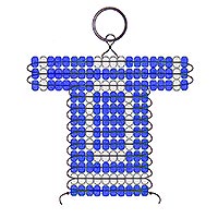 O letter bead pattern for making a school or team sports jersey keychain