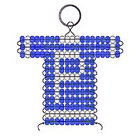 P letter bead pattern for making a school or team sports jersey keychain