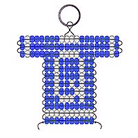 Q letter bead pattern for making a school or team sports jersey keychain
