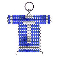 T letter bead pattern for making a school or team sports jersey keychain