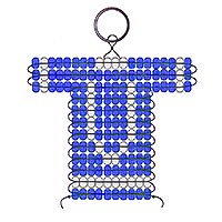 V letter bead pattern for making a school or team sports jersey keychain