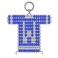 W letter bead pattern for making a school or team sports jersey keychain