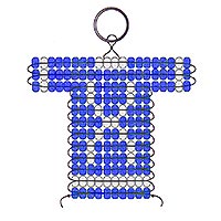 X letter bead pattern for making a school or team sports jersey keychain