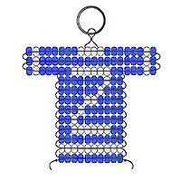 Z letter bead pattern for making a school or team sports jersey keychain