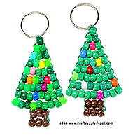 Free Beaded Christmas Tree Keychain Pattern