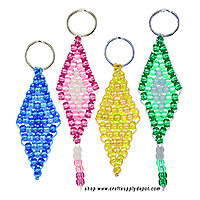 Free Beaded Diamond Keychain Pattern