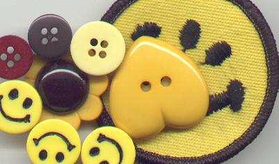 Yellow Smiley Face Button Set for Decorating